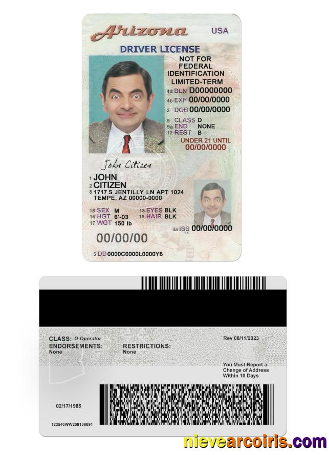 USA Arizona driving license